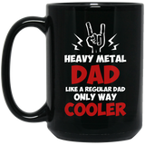 Heavy Metal Dad Band Music Coffee Mug Concert Gift For Father Christmas Birthday Present 15Oz Black