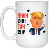 Funny Animal Lover Coffee Mug, SHUH DUH FUH CUP Shark Funny Unique White Ceramic Coffee Tea Cocoa Mug Great Office & Home Tea Cup Gift For Coffee & Tea Lovers Cool Birthday Best Souvenirs Perfect Gift 15Oz