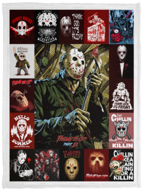Friday the 13th - Halloween Movie Blanket, Jason Voorhees Fleece, Sherpa Blanket VPS Cozy Plush Fleece Blanket - 30x40