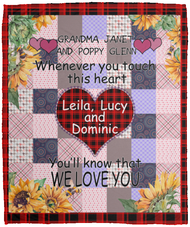 Leila,  Lucy and Dominic 50x60 - VPM Cozy Plush Fleece Blanket - 50x60