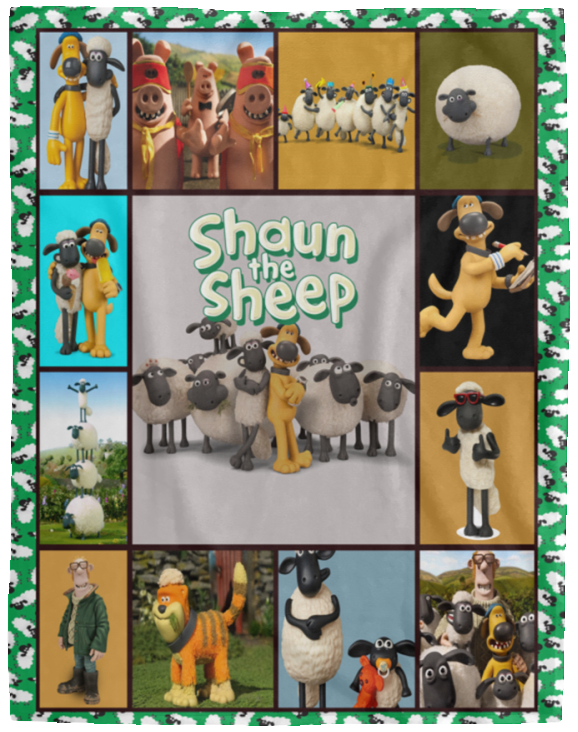 Shaun the Sheep Blanket Shaun the Sheep Quilt Fleece Sherpa Throw Blanket VPL Cozy Plush Fleece Blanket - 60x80