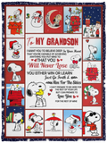 I Want You To Believe Snoopy Blanket Snoopy Quilt, To My Grandson Fleece Blanket VPS Cozy Plush Fleece Blanket - 30x40