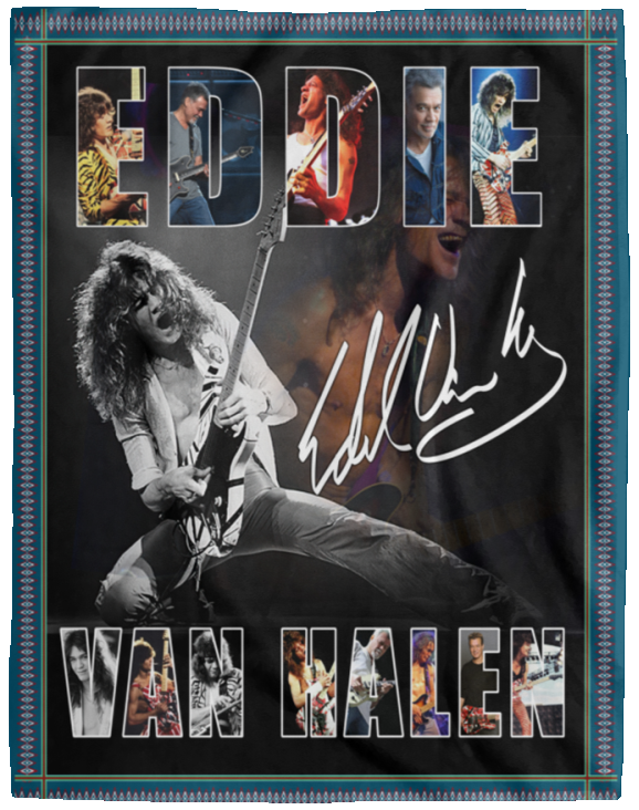 Eddie Van Halen Fleece Sherpa Throw Quilt Blanket for Bedroom Sofa - VPL Cozy Plush Fleece Blanket - 60x80
