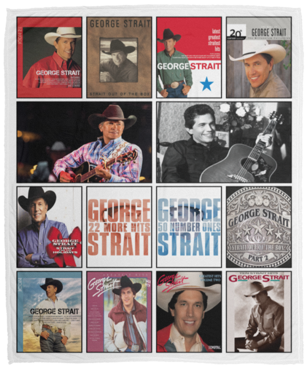 George Strait Blanket, George Strait Complication Albums Fleece, Sherpa Blanket VPM Cozy Plush Fleece Blanket - 50x60