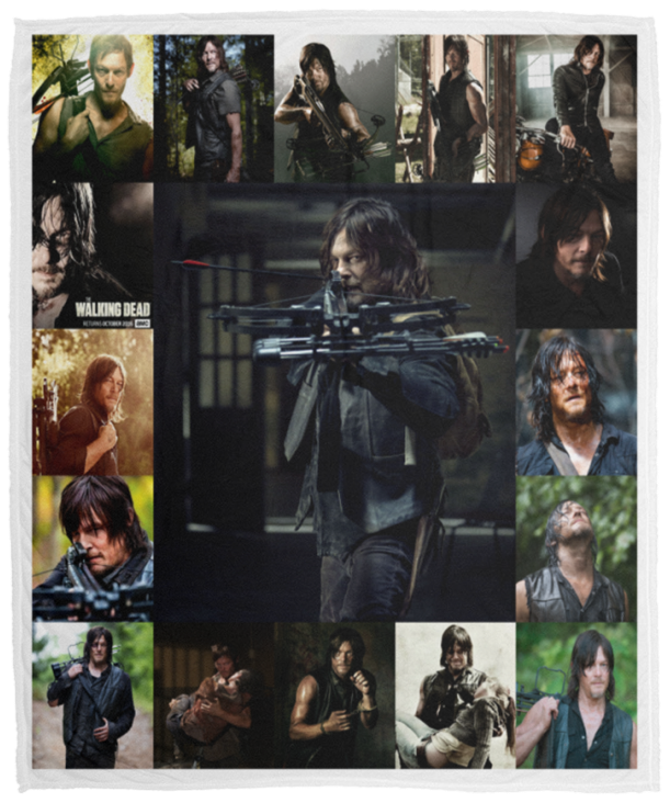 The Walking Dead Blanket, Daryl Dixon Quilt, Fleece, Sherpa Blanket  - VPM Cozy Plush Fleece Blanket - 50x60