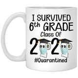 Graduation Coffee Mug 11oz White - I Survived 6th Grade Class Of 2020 Quarantined