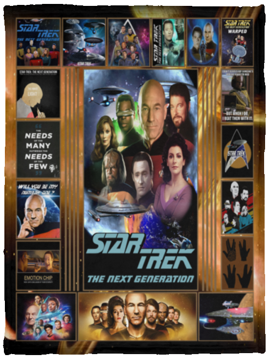 Star Trek Blanket, Star Trek - The Next Generation Fleece, Sherpa Blanket VPS Cozy Plush Fleece Blanket - 30x40