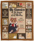 My Hamster Is The Reason I Wake Up Every Morning Fleece Blanket, Hamster Quilt VPM Cozy Plush Fleece Blanket - 50x60
