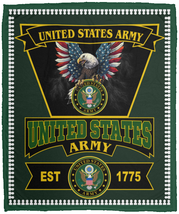 Army Printing All Over Print Blanket, U.S. Army Fleece, Sherpa Blanket - VPM Cozy Plush Fleece Blanket - 50x60