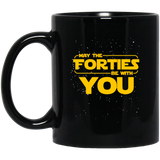 Jyotis - May the Forties be With You Funny 40th Birthday Coffee Mug, Birthday day gift for Dad Grandpa 40th Galaxy Star Wars 11Oz