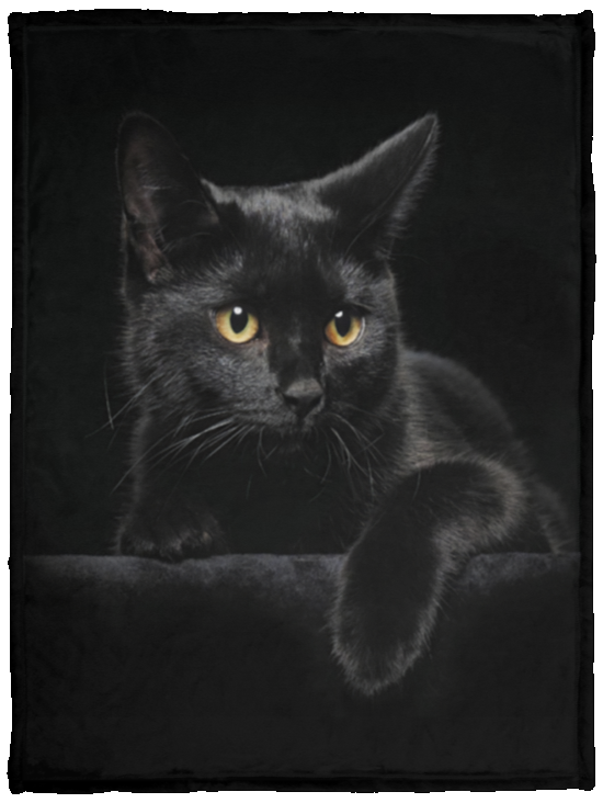 Halloween Black Cat Blanket, Soft Fleece, Sherpa Blankets Gifts, Black Cat  - VPS Cozy Plush Fleece Blanket - 30x40