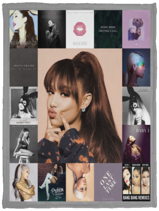 Ariana Grande Quilt Blanket Fleece Sherpa Throw Blanket - VPS Cozy Plush Fleece Blanket - 30x40