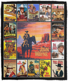 American Hero Blanket American Legend John-Wayne Blanket - Starring John Hero Wayne American Fleece, Sherpa Blanket White - VPM Cozy Plush Fleece Blanket - 50x60