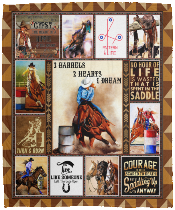 Barrel Racing Blanket, Barrel Racing Quilt, Fleece, Sherpa Blanket Soft and Warm VPM Cozy Plush Fleece Blanket - 50x60