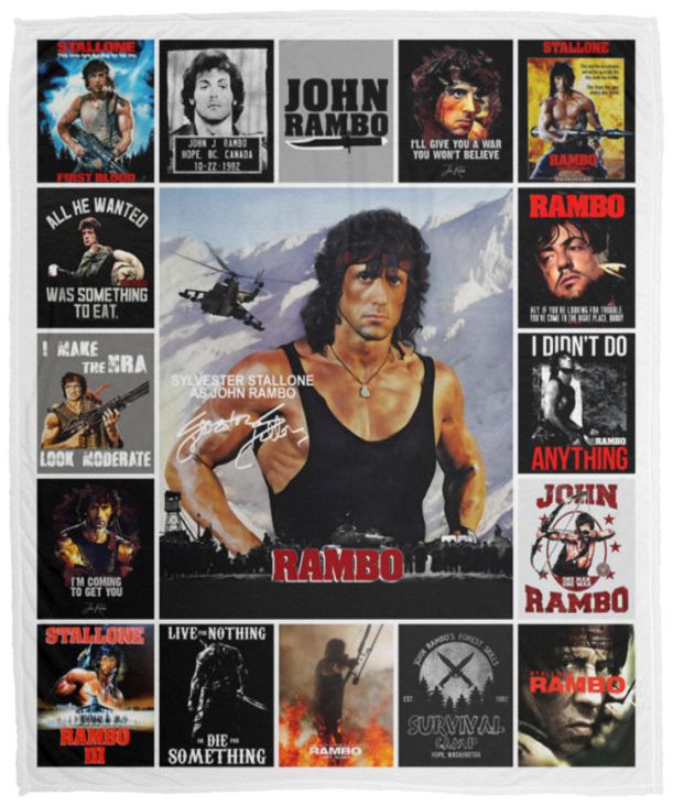 Rambo Blanket, John Rambo Quilt, Fleece, Sherpa Blanket VPM Cozy Plush Fleece Blanket - 50x60