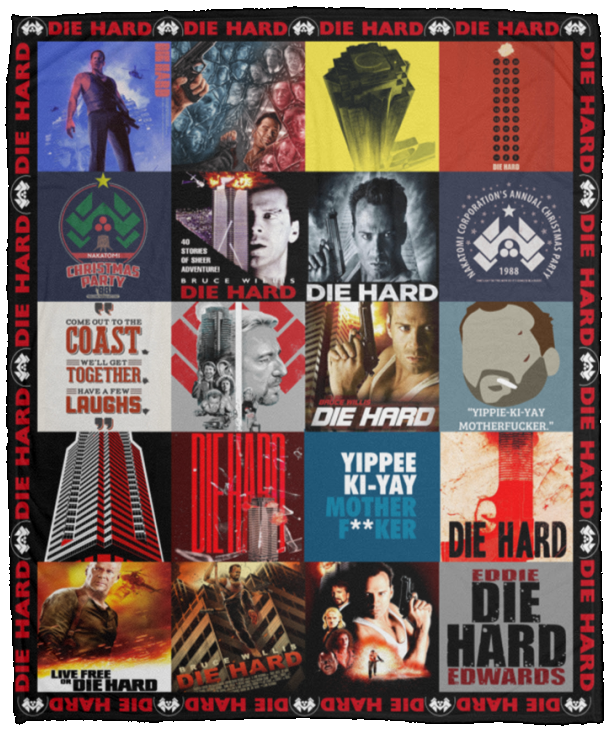 Die Hard Movie Blanket, Die Hard Quilt, Fleece, Sherpa Blanket VPM Cozy Plush Fleece Blanket - 50x60
