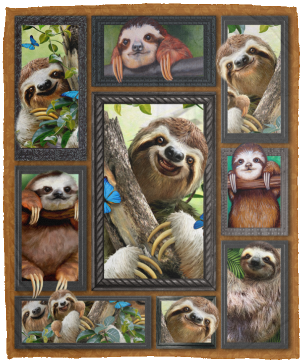 Sloth Blanket, Just A Girl Who Loves Sloths Fleece, Sherpa Blanket - VPM Cozy Plush Fleece Blanket - 50x60