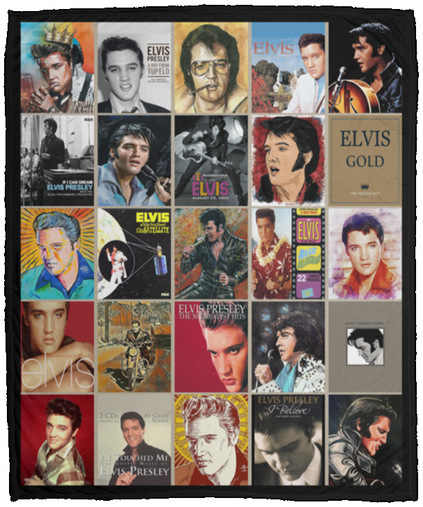 Elvis Presley Blanket Elvis Presley Quilt Fleece Sherpa Throw Blanket VPM Cozy Plush Fleece Blanket - 50x60