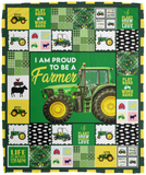 Tractor Blanket, Life is Better On A Farm Fleece, Sherpa Blanket Gift Idea - VPM Cozy Plush Fleece Blanket - 50x60