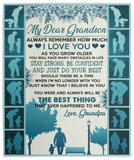 Mr.Jyotis to My Dear Grandson I Love You Love Grandpa Blanket Romantic Gift for Lover Wife to My Dear Grandson Blanket for Grandson from Grandpa Grandma to My Son Blanket - Fleece Blanket - VPM Cozy Plush Fleece Blanket - 50x60