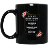 Mother's day Gift, To The Best Mother-In-Law When I fell in love with your son Coffee Mug Decorations Gifts, Mothers Day Mug, Best Birthday Gifts for 11oz