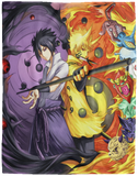 Sasuke vs Naruto Blanket, Sasuke & Naruto Quilt, Fleece, Sherpa Blanket VPL Cozy Plush Fleece Blanket - 60x80