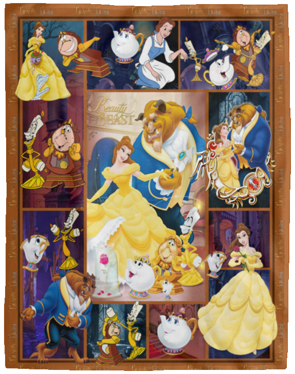 Beauty and the Beast Blanket, Beauty & the Beast Fleece, Sherpa Blanket VPL Cozy Plush Fleece Blanket - 60x80