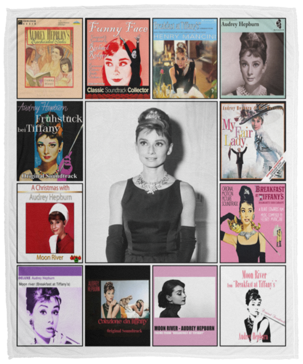 Audrey Hepburn Fleece Sherpa Blanket Quilt Supper Soft Lightweight Blanket for Bedroom Living Room Sofa - VPM Cozy Plush Fleece Blanket - 50x60