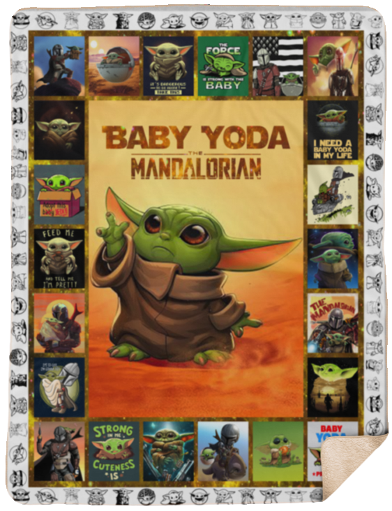 Baby Yo-da Blanket Star-Wars Blanket Mandalorian Blanket - Yo-da Funny Blanket Gift Idea for Men Women - Birthday Gift - Sherpa Blanket - 60"x80"