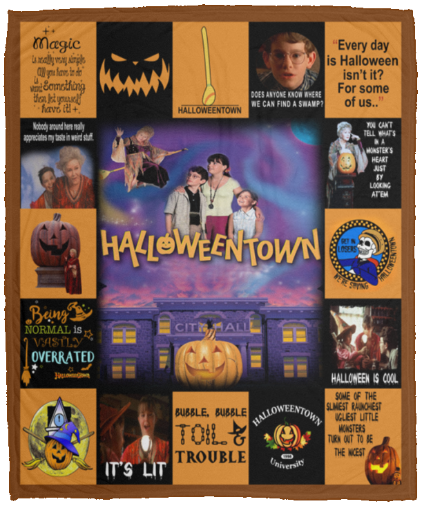 Halloweentown Blanket, Best Halloween Movies and TV Shows Blanket, Fleece, Sherpa Blankets, Throw Bed Blankets Soft and Warm comforters Bed Couch Living Room - VPM Cozy Plush Fleece Blanket - 50x60