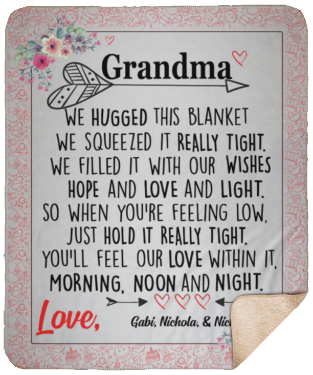 Gabi, Nichola, & Nick 50x60 Sherpa -  grandma