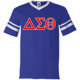 Delta 1913 Sigma Theta Paraphernalia T-Shirt Womens Delta Sigma Theta T-Shirt (360 Augusta V-Neck Sleeve Stripe Jersey)