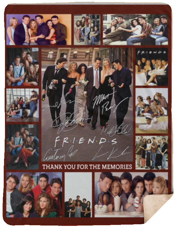 Friends Blanket, Friends Tv Show Signature Actors Thank You for The Memories Best Gift Christmas Blanket - Sherpa Blanket - 60"x80"
