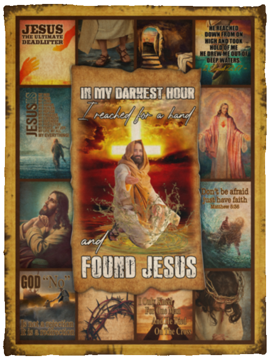 in My Darkest Hour I Reached for A Hand and Found Jesus Fleece, Sherpa Blanket - VPS Cozy Plush Fleece Blanket - 30x40