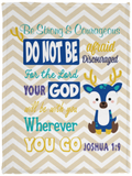 Christian Gifts Deer Blanket, Religious Bedding Baby Fleece, Sherpa Blanket - VPS Cozy Plush Fleece Blanket - 30x40