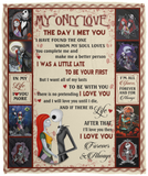 Jack and Sally Blanket, My Only Love Fleece, Sherpa Blanket Valentine's Gift VPM Cozy Plush Fleece Blanket - 50x60