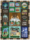 Camping Blanket, Camping Lovers Fleece, Sherpa Blanket, Retro Bus Camper VPS Cozy Plush Fleece Blanket - 30x40