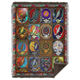 Skull Grateful Dead Steal Your Face Grateful Dead  V2 - WV 60x80 - WB68 Woven Blanket - 60x80