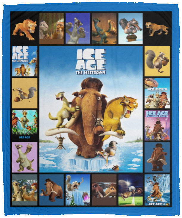Ice Age Movies Blanket Ice Age 3D Quilt Fleece Sherpa Throw Blanket VPM Cozy Plush Fleece Blanket - 50x60