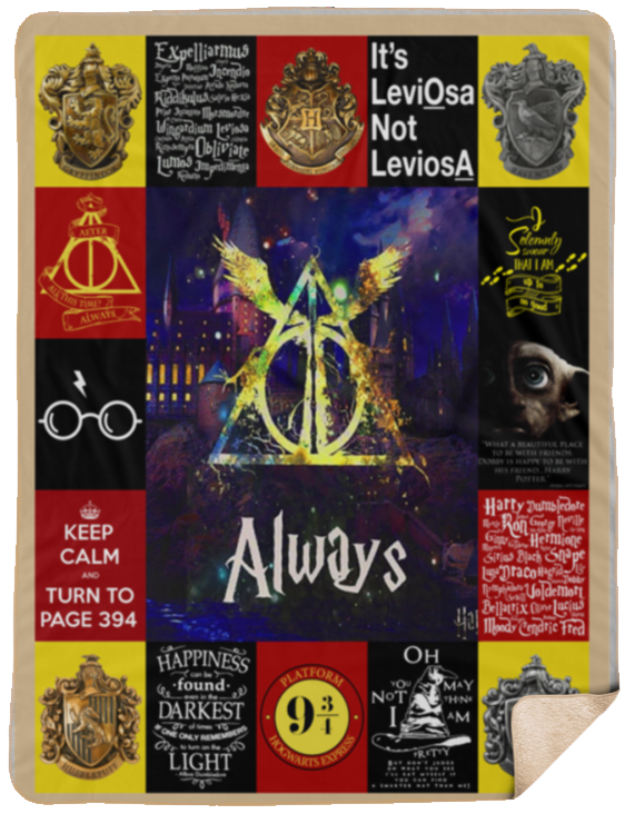 Harry Blanket Pottter Quilt - Harry-Pottter Blanket - Harry Fan Potter Blanket - Valentines Gift Idea for Men Women - Birthday Gift (Sherpa 60''x80'')