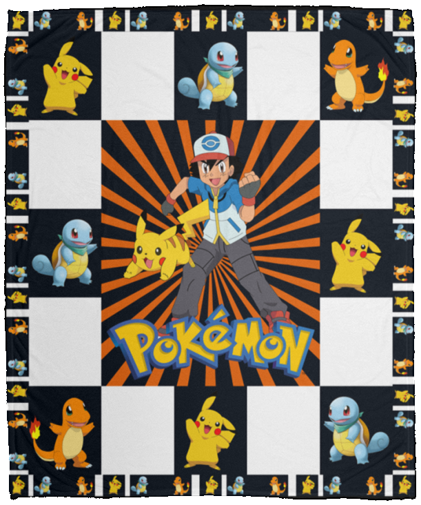 Pokemon Blanket Pokemon For Fans Quilt Fleece Sherpa Throw Blanket Soft and Warm VPM Cozy Plush Fleece Blanket - 50x60