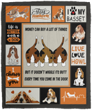 Basset Hound Blanket, Quilt, Fleece, Sherpa Blanket - VPM Cozy Plush Fleece Blanket - 50x60