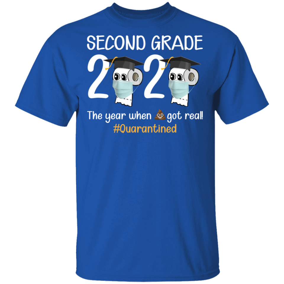 Second Grade The Year When Shit Got Real Quarantined Shirt Youth T-Shirt