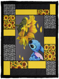 Stitch Sunflower Blanket, Stitch Fleece, Sherpa Blanket Soft and Warm VPS Cozy Plush Fleece Blanket - 30x40