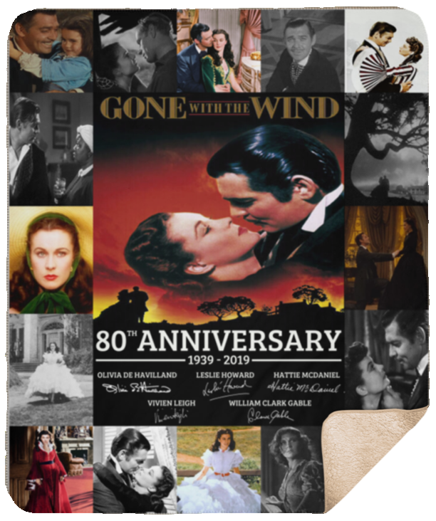 Mr.Jyotis Gone with The Wind Blanket Gift Christmas Birthday Fleece Sherpa Blankets, Gone with The Wind Anniversary Quilt - Sherpa Blanket - 50"x60"