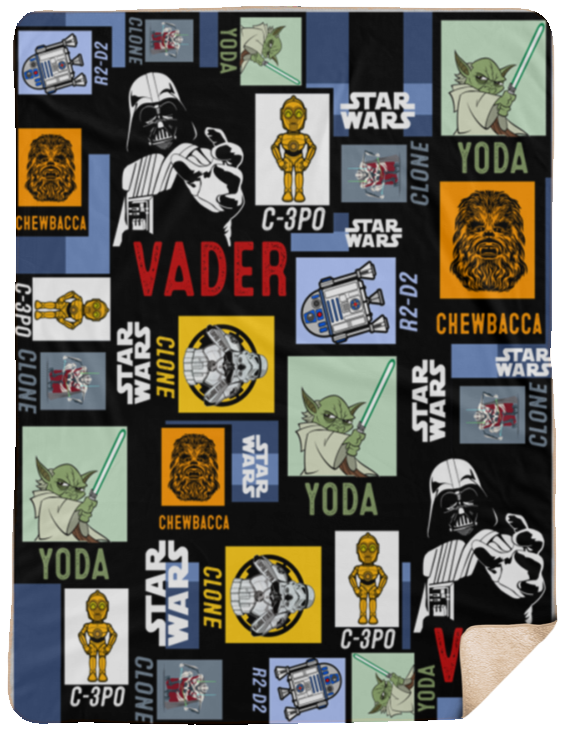Dis-ney Blanket Star Blanket Wars, Yoda Story Character - Sherpa Blanket - 60x80