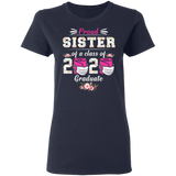 Proud Sister of A Class of 2020 Graduate T-Shirt Quarantined Floral Shirt