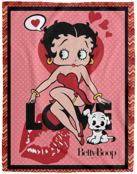 Betty Boop Blanket Betty Boop Lipstick Quilt Fleece Sherpa Throw Blanket - VPL Cozy Plush Fleece Blanket - 60x80