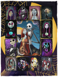 The Nightmare Before Christmas Blanket, Jack & Sally Fleece, Sherpa Blanket - VPS Cozy Plush Fleece Blanket - 30x40