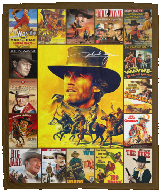 John Wayne Blanket, John Wayne all series Quilt, Fleece, Sherpa Blanket VPM Cozy Plush Fleece Blanket - 50x60